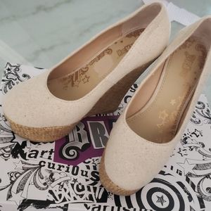 Beige wedges